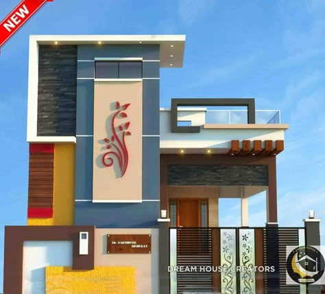 indian house front elevation designs photos 2021 Ground Floor Elevation Design Modern, Wall Gate, Indian House Exterior Design, Lakshmi Photos, House Front Wall Design, House Structure, House Front Elevation, Hp Quotes, Single Floor House Design