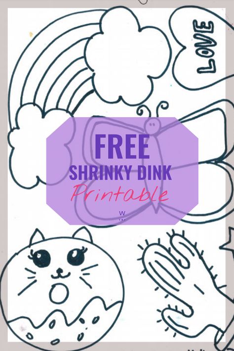 Get our Fun & EASY Shrinky Dink Tutorial plus FREE Shrinky Dink Printable to use as a design to trace for your project!  What are you waiting for? Shrinky Dink Ideas Templates, Shrinky Dink Templates, Campout Ideas, Shrinky Dink Keychain, Shrinky Dink Art, Diy Shrink Plastic, Shrinky Dink Crafts, Shrinky Dink Earrings, Teen Crafts