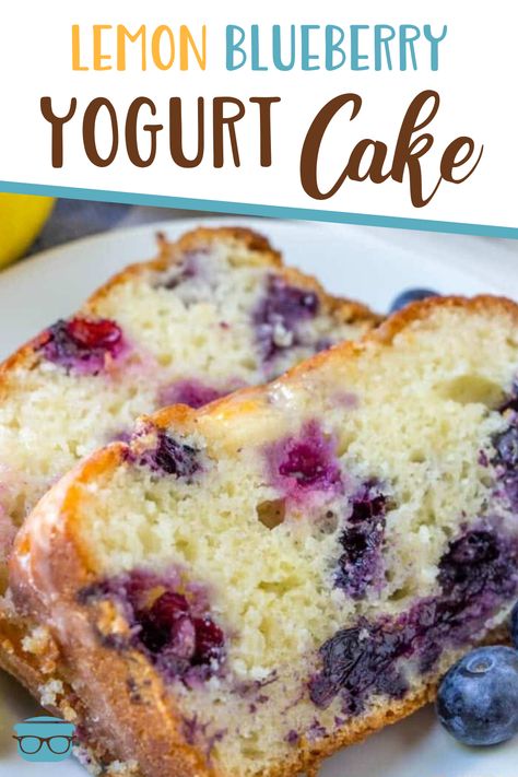 Blueberry Yogurt Cake, Blueberry Loaf Cakes, Lemon Blueberry Loaf, Lemon Yogurt Cake, Yogurt Bread, Blueberry Yogurt, Lemon Blueberry Bread, Cake Video, Lemon Yogurt