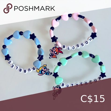 Powerpuff Girls bracelets Power Puff Girls Bracelet, Girls Bracelets, Power Puff Girls, Girls Bracelet, Bracelets Ideas, Power Puff, Powerpuff Girls, Jewelry Inspo, Teen Girls