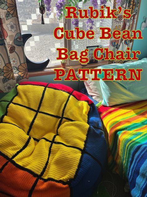 Crochet Bean Bag Pattern, Crochet Bean Bag Chair, Crochet Beanbag, Crochet Bean Bag, Cool Logo Design, Crochet Room, Crochet Chair, Cool Crochet, Chair Luxury