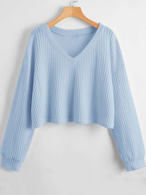 Adrette Outfits, Cropped Pullover, Pullover Outfit, Waffle Knit Sweater, Cute Preppy Outfits, Simple Trendy Outfits, Cute Everyday Outfits, Cute Simple Outfits, Really Cute Outfits