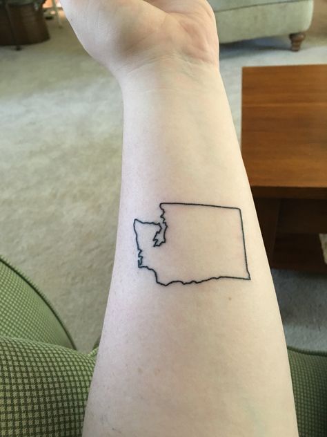 Wa State Tattoo, Washington State Tattoo, Washington State Tattoos, Washington Tattoo, W Tattoo, State Tattoos, Wa State, Shape Tattoo, Aesthetic Tattoo