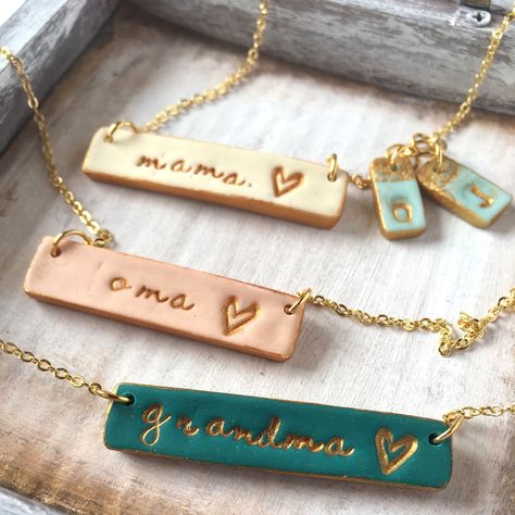 Cercei Din Lut Polimeric, Tanah Liat, Name Necklaces, Polymer Earrings, Polymer Clay Diy, Polymer Clay Jewelry Diy, Color Necklace, Polymer Jewelry, Polymer Clay Necklace