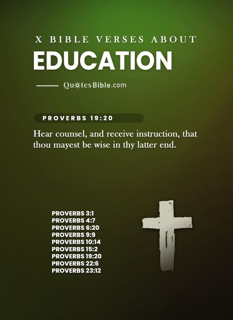 Start your day off right and gain spiritual knowledge with this collection of the best Bible verses about Education! These inspirational and motivating words will help you stay focused on your studies and remind you of the importance of learning each and every day. #BibleVerses #Education #Inspiration #Education #verses Bible Verse About Education, Verses About Wisdom, Scriptures Quotes, Verses From The Bible, Motivating Words, Proverbs 9, Life Skills Lessons, Humble Heart, Proverbs 10