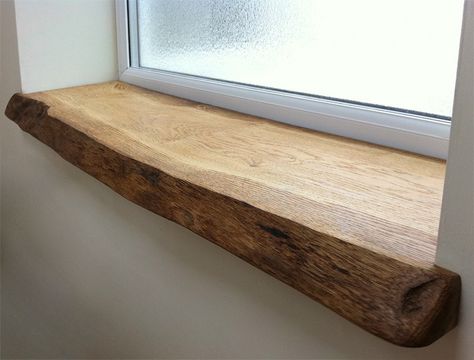 Oak Window Sill, Wooden Window Sill, Wood Window Sill, Oak Windows, Window Ledge, Wooden Windows, Wood Windows, Live Edge Wood, Into The Woods