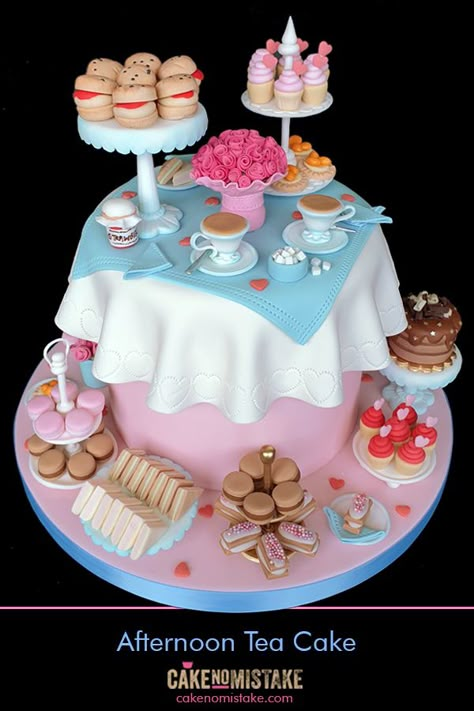 Afternoon Tea Birthday Cake, Tea Birthday Cake, Afternoon Tea Birthday, Cake Paris, Picnic Cake, Chef Cake, Teapot Cake, Afternoon Tea Cakes, Tea Party Cake