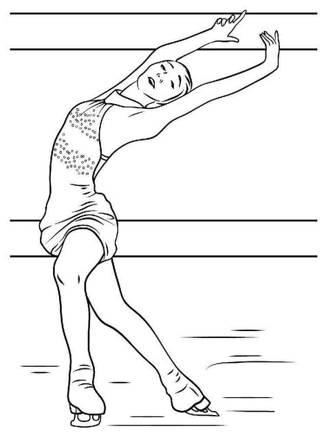 Ice Skating Coloring Pages, Figure Skating Drawing, Ice Skating Drawing, Ice Skate Drawing, Skating Pictures, Summer Coloring, Ice Skater, Summer Coloring Pages, Coloring Page Ideas