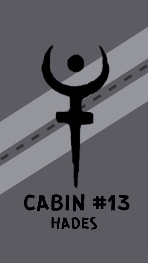 I'll make all the cabins! Cabin 13 Wallpaper, Cabin 13 Aesthetic, Hades Cabin 13, Tatuagem Percy Jackson, Cabin 13 Hades, Percy Jackson Tattoo, Hoo Aesthetic, Hades Cabin, Hades Children