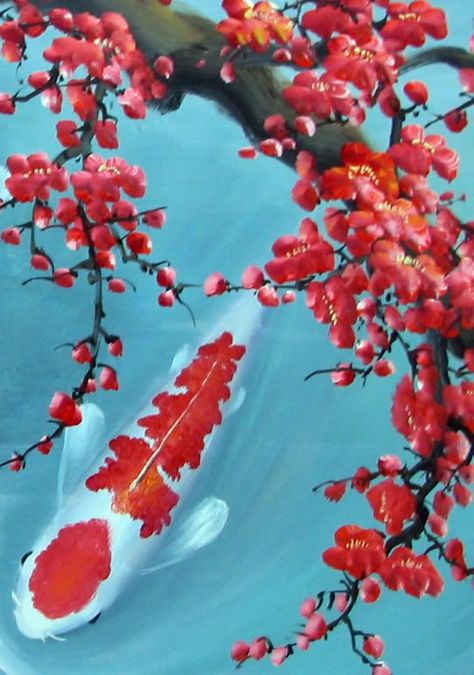 Plum Blossom-Koi fish painting | Art and Inspiration | Pinterest ... Watercolor Japanese Art, Fish Drawing Ideas, Watercolor Japanese, Karp Koi, Koi Painting, Koi Fish Drawing, Blossom Painting, Koi Watercolor, Cherry Blossom Painting