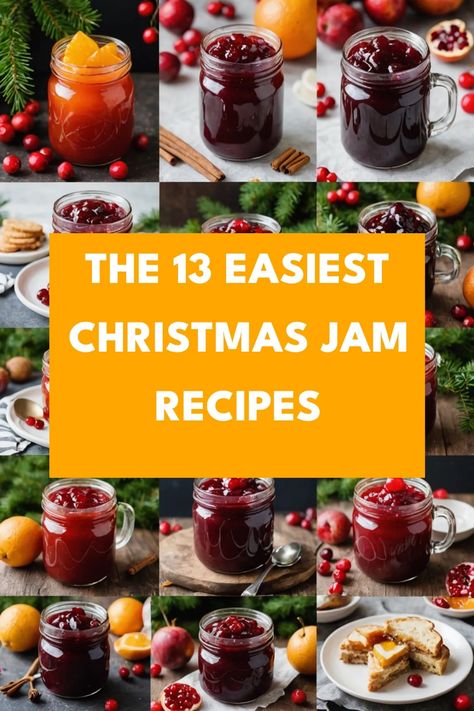 A photo of a christmas jam recipes Jelly Or Jam Recipes, Jam Gift Packaging, Best Jelly Recipes, Jams And Jellies Recipes Christmas Gifts, Christmas Jam Gift Baskets, Small Batch Jams And Jellies, Winter Jelly Recipes, Christmas Preserves Recipes, Thanksgiving Jam Recipes