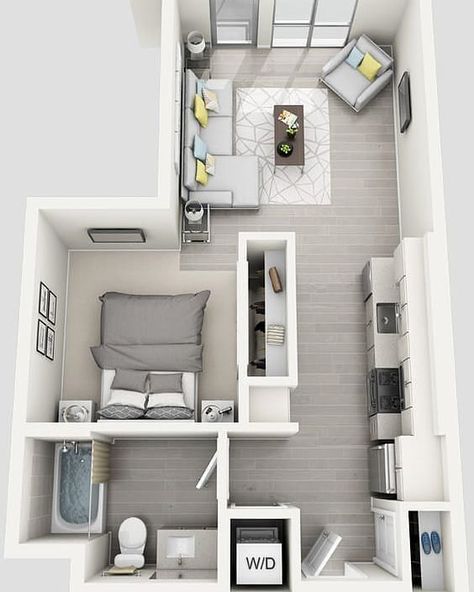 Kamar kos Studio Apartment Floor Plans, Apartment Floor Plans, Sims 4 House Design, Studio Apartment Layout, Sims House Plans, Sims House Design, Apartment Layout, Apartment Plans, Bedroom Layouts