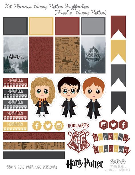 KIT Planner GRATIS HARRY POTTER-- KIT FREEBIE HARRY POTTER Harry Potter Planner, Harry Potte, Harry Potter Gryffindor, Homeschooling Ideas, The Close, Digital Planner, Hogwarts, Harry Potter, Ipad