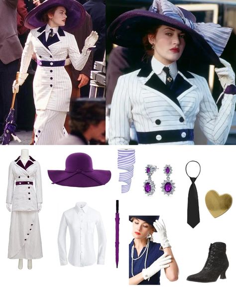 Titanic Movie Dresses, Titanic Outfit Ideas, Rose Titanic Outfits, Titanic Rose Outfits, Rose Titanic Costume, Rose Titanic Aesthetic, Titanic Cosplay, Titanic Outfits, Aristocratic Woman