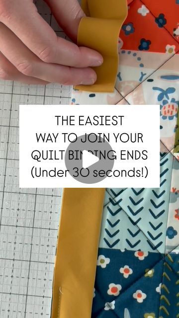 Karen Wade | Bessie Pearl Binding Co on Instagram: "Got 30 seconds? Then you can join the ends of your quilt binding! ⁠ ⁠ This is by far the easiest method I’ve found for joining quilt binding ends. Have you ever tried it?⁠ ⁠ And for the full tutorial (including a second easy method!) head to the blog at Bessie Pearl.   Either type in this URL 👉 https://bessiepearlbindingco.com/blogs/news/how-to-join-quilt-binding-ends-2-easy-ways  or DM me and I will send you the link! ⁠🔗  Fabric: @littlehousecottons  Binding: @bessiepearl  Honey ⁠ #bessiepearl⁠ #quiltbinding⁠ #quiltbindingtutorial⁠ #bindingtutorial⁠ #quiltingtips" Connecting Quilt Binding Ends, How To Finish A Quilt Without Binding, Finishing Quilt Binding Tutorial, Binding Ideas For Quilts, Machine Quilt Binding, Adding Binding To A Quilt, How To Connect Binding Ends, Joining Binding Ends, Joining Quilt Binding Ends