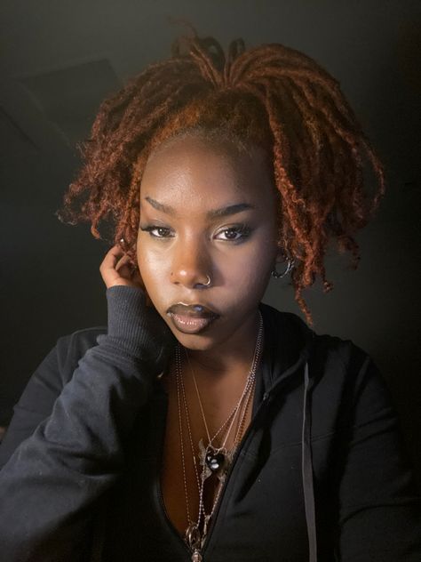 Orange Locs, Locs With Curls, Feminine Locs, Locs Aesthetic, Ginger Locs, Loc Colors, Dyed Locs, Dyed Dreads, Colored Locs