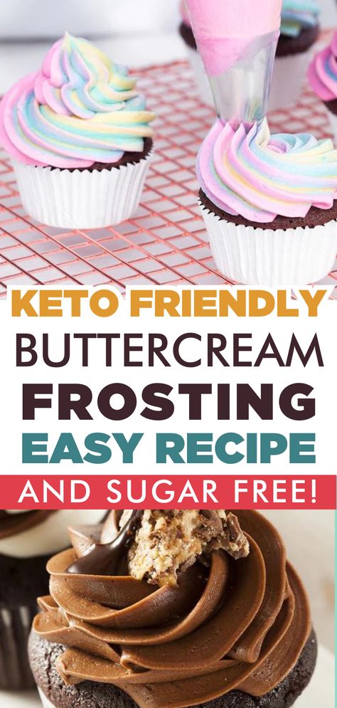 Are you looking for a delicious and guilt-free way to top off your cupcakes or cakes? Try this sugar-free buttercream frosting recipe! With its creamy and silky texture, this keto cupcake frosting will be sure to please even the pickiest of eaters. Ready to learn how to make sugar free buttercream frosting? Read on! Low Carb Buttercream Frosting, Keto Butter Cream Frosting, Keto Frosting Recipe, Sugar Free Icing Recipe Frostings, Sugar Free Cake Frosting, Sugar Free Icing Recipe, Sugar Free Buttercream Frosting, Keto Buttercream Frosting, Low Sugar Frosting