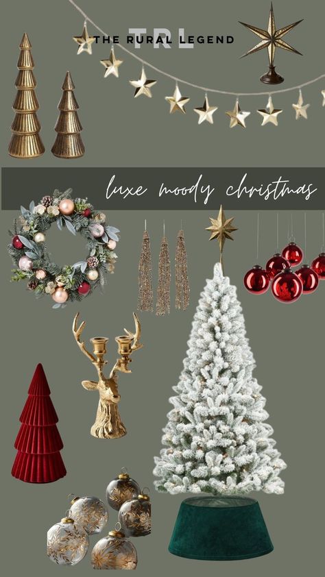 Moody Christmas, Red Christmas Decor, Christmas Holiday Decor, Dark Christmas, Christmas Decor Inspiration, Home Styling, Minimalist Christmas, Christmas Room, Mobile Web