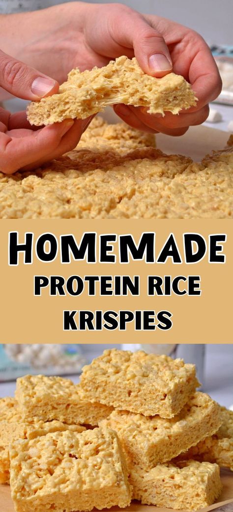 Craft your own nutritious Homemade Protein Rice Krispies for a delightful and energizing snack. Infused with protein-rich ingredients, these crispy treats offer a satisfying crunch with each bite. Perfect for fueling your day or post-workout recovery, they're a wholesome twist on a classic favorite. Enjoy the goodness of homemade goodness with these protein-packed Rice Krispies! Low Calorie Rice Crispy Treats, Energizing Snacks On The Go, Rice Krispie Protein Bars, Crunchy Protein Bars, Cream Of Rice Recipes Breakfast Protein, Rice Crispy Protein Bars, Protein Balls With Rice Krispies, High Protein Rice Crispy Treats, Healthier Rice Krispie Treats