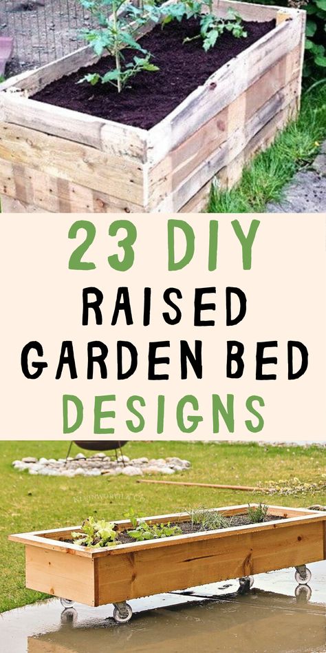 Here are 23 awesome DIY raised garden bed designs! Included are some elevated beds, bed made out of bricks, wooden rectangular beds, and a couple u-shaped ones as well. These are great for any backyard or porch garden. Spice up your landscape design with a raised bed vegetable garden, or just plant some nice looking flowers. Raised Garden Beds Patio Border, Backyard Flower Bed Ideas Raised Vegetable Gardens, Layered Raised Garden Beds, Raised Garden Bed On Patio, Raised Wooden Flower Beds, Raised Garden Bed Design Ideas, Raised Bed Design Ideas, Small Backyard Raised Garden, Raised Garden Bed Layout Design