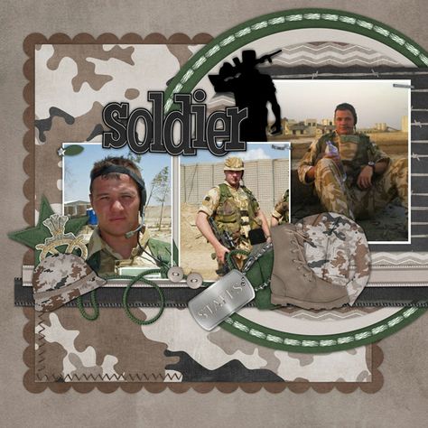 Rolling Along kit by Chelle's Creations Military Scrapbook Layouts, Military Scrapbook, General Crafts, Photo Scrapbook, Scrapbook Page Layouts, Cherry On Top, Scrap Paper, The Hub, Marine Corps