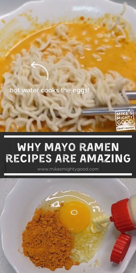 Ramen Hacks Instant, Kewpie Mayo Ramen, Mayo Ramen, Ramen Dinner Recipes, Egg In Ramen Noodles, Ramen Egg Recipe, Top Ramen Recipes, Fresh Ramen Noodles, Ramen Ingredients