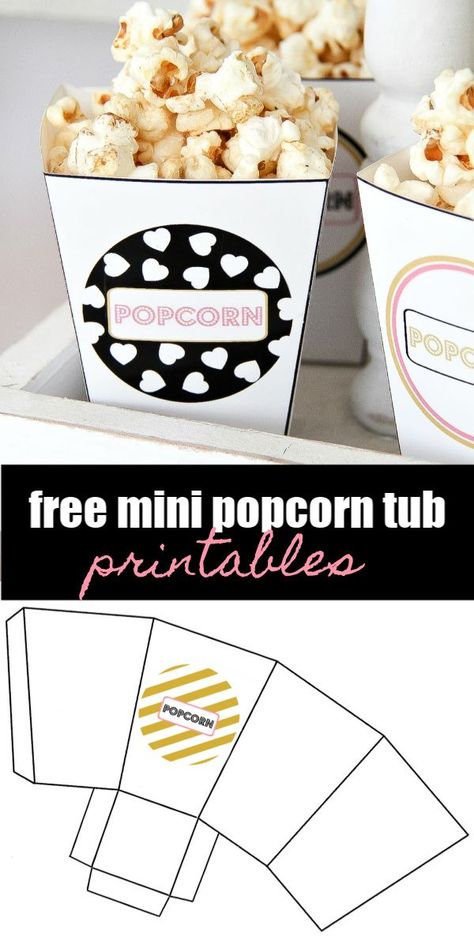 Popcorn Box Diy, Popcorn Box Printable, Popcorn Box Template, Valentines Movies, Popcorn Tub, Moms' Night Out, Your Next Movie, Cocktail Theme, Moms Night