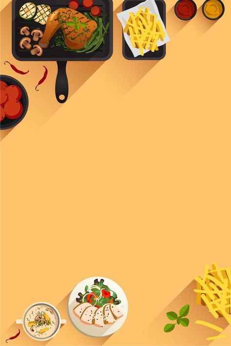 Simple flat hand-painted posters of fast-food restaurants vector background Background For Food Poster, Cute Food Backgrounds, Fast Food Background, Restaurant Poster Design, Restaurant Posters, Painted Posters, Fast Food Poster, Papan Tulis Kapur, Food Festival Poster