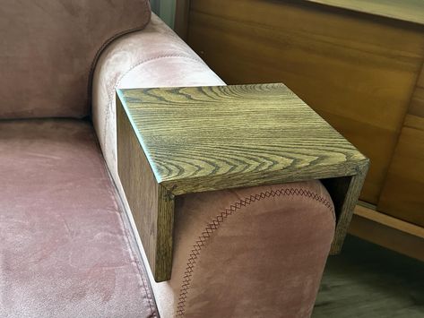 Handmade Unique Arm Rest Table, Couch Table, Small Coffee Table, #tabledecor #endtable #furnituremaker Functional Couch, Armrest Table, Couch Tray, Types Of Couches, Sofa Arm Table, Arm Rest Table, Table Couch, Wood Sofa Table, Over The Couch