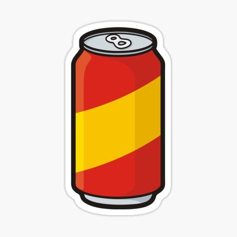 Soda Can Illustration, Jacket Stickers, Can Illustration, Soda Cup, Red And Yellow, Soda Can, Sticker Design, Vinyl Sticker, Canning