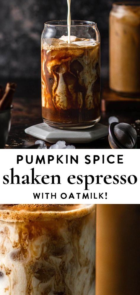 Trendy Dinner Ideas, Oat Milk Shaken Espresso, Brown Sugar Shaken Espresso, Best Starbucks Drinks, Shaken Espresso, Nespresso Recipes, Espresso Recipes, Sugar Pumpkin, Starbucks Drinks Recipes