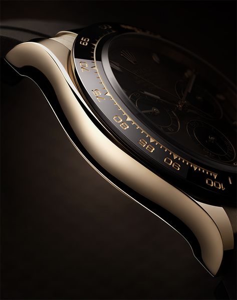 The monobloc Cerachrom bezel in high-tech ceramic on particular versions of the Daytona offers a number of advantages: it is corrosion resistant, virtually scratchproof and the colour is unaffected by UV rays. Made in a single piece, the monobloc Cerachrom bezel holds the crystal firmly in place on the middle case, ensuring waterproofness. #Rolex #CosmographDaytona Mvmt Watches Mens, Luxury Clock, Rolex Cosmograph Daytona, Cosmograph Daytona, Mens Fashion Watches, Watch Wallpaper, Watches Women Fashion, Beautiful Watches, Product Photos