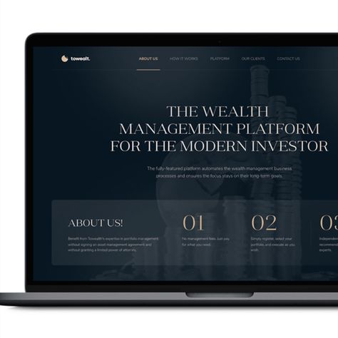 The client is a well-established wealth-advisory and asset-management company. For this company, Itexus developed a wealth management platform that connects investors with wealth-advisers. Need a one-page website for your application? Contact us to discuss how we can best serve your needs - info@itexus.com. Wealth Management Website Design, Wealth Management Branding, Finance Website Design, Brand Bible, Lawyer Website, Private Banking, Build Brand, One Page Website, Dream Clients