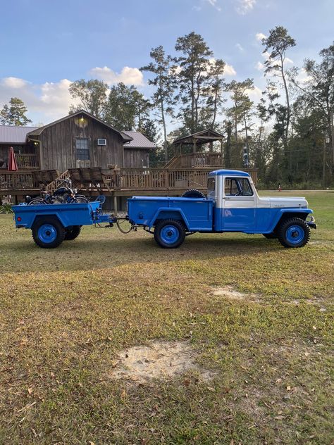 1959 Willys 4x4 Overland pickup truck and 1966 Military cargo trailer. Both restored and in excellent condition!This pickup is a rare find in the Willys Overland truck model as there are not that... Overland Pickup, Willis Pickup, Rural Willys, Overland Truck, Jeep Willys, Jeep Models, Cargo Trailers, Willys Jeep, Car Website