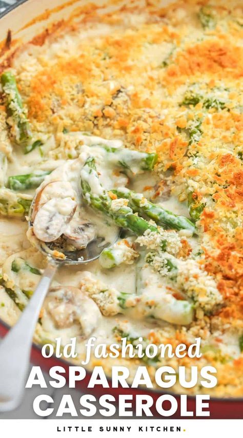 Baked Asparagus Casserole, Creamy Asparagus Casserole, Recipes Using Asparagus, Asparagrass Recipes, Asparagus Casserole Cream Of Mushroom, Asparagus Casserole Recipes Easy, Asparagus Rice Casserole, Asparagus Casserole With Ritz Crackers, Creamed Asparagus Recipes