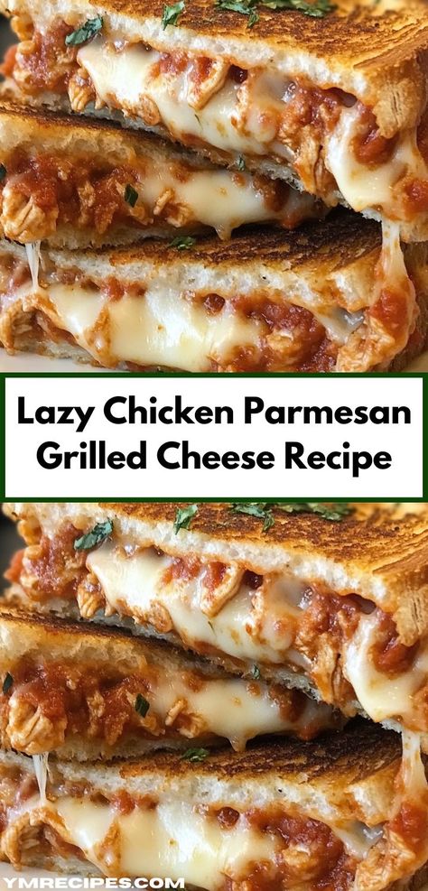 Craving a delicious twist on classic comfort food? Discover the Lazy Chicken Parmesan Grilled Cheese, where savory chicken meets gooey cheese. This family-friendly dish is perfect for satisfying everyone at the dinner table. Fun Chicken Dinner Ideas, Lazy Chicken Parmesan, Parmesan Grilled Cheese, Tender Chicken Breast Recipes, Healthy Chicken Meals, Crispy Grilled Cheese, Chicken Marinara, Toasted Sandwich, Crispy Bread