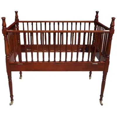 Antique and Vintage Children's Furniture - 533 For Sale at 1stdibs Antique Baby Cribs, Modern Bassinet, Antique Crib, Crib Design, Stain On Pine, Bed In Corner, Swedish Furniture, American Craftsman, Childrens Furniture