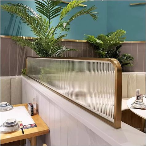 Amazon.com - YJEUZCD Dividers for Dining Areas, Raised Striped Glass Restaurant Screen Partition, Matte Hot Pot Half Wall Countertop Low Fence Divide 30/50cm (Color : Gold, Size : 30x90cm) Half Partition Design For Office, Low Partition, Banquette Restaurant, Kitchen Partition, Glass Partition Designs, Low Fence, Glass Restaurant, Paris Baguette, Screen Partition