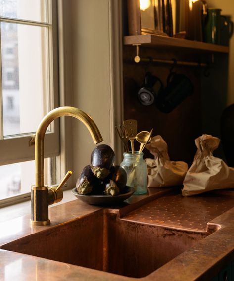 Colored kitchen countertops trend – should you get involved? | Livingetc Alternative Countertops, Copper Kitchen Faucet, Sink Faucet Kitchen, Colored Kitchen, Copper Kitchen Accessories, Farmhouse Sink Faucet, Falcon Enamelware, Copper Faucet, Devol Kitchens