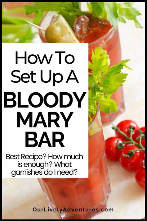 A bloody mary bar is a perfect addition to your next event.  I'm sharing everything you need to know about setting up a bloody mary bar. Diy Mummy Costume, Blood Mary, Mummy Costume, Brunch Bar, Boozy Brunch, Fun Fall Activities, Christmas Brunch, Homemade Halloween, Favors Diy