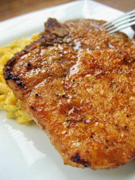 BLOG BY BINNS: Apricot Spicy And Sweet Pork Chops Sweet Pork Chops, Apricot Pork Chops, Apricot Pork, Pork Chops And Applesauce, Apricot Glaze, Sweet N Spicy, Cherry Preserves, Pineapple Jam, Sweet Pork