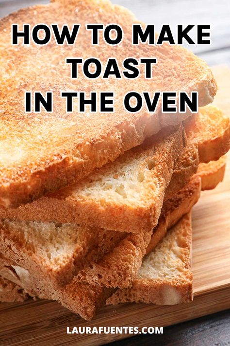 Learn how to make toast in the oven quickly and get golden, crunchy slices of bread without a toaster to add your favorite toppings! How To Make Toast In The Oven, Oven Toasted Bread, How To Toast Bread In Oven, Toast Bread In Oven, Can Butter, Canned Butter, Toast In The Oven, Toast Toppings, Peanut Butter Honey