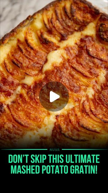 NUVA on Instagram: "Have You Tried This Epic Mashed Potato Gratin?🥔✨ 

Inspired by the legendary Chef John, this dish is the ultimate comfort food you’ll instantly fall in love with. Perfect for any gathering, or just because you deserve it. Don’t wait—try it and thank me later! 😁 

🍽 **MASHED POTATO GRATIN** | Serves 6-8 

📋 **Ingredients**: 

➡️ **Mash:** 
- 1.5kg / 3.3lb Baking Potatoes 
- 1 tbsp + 1 tsp Salt (to taste) 
- 6 tbsp / 90g Butter (room temp) 
- 160ml / 2/3 cup Cream (room temp) 
- 150g / 1 1/2 cups Grated Cheddar 
- 1/4 tsp Black Pepper (to taste) 

➡️ **Gratin:** 
- 750g / 1.6lb Baking Potatoes 
- 2 tbsp / 30g Butter (melted) 
- 1 large Garlic Clove (grated/minced) 
- 1/4-1/2 tsp Salt (to taste) 
- 1/8-1/4 tsp Black Pepper (to taste) 
- 40g / 1.4oz Parmesan (freshly gr Mashed Potato Gratin, Ultimate Mashed Potatoes, Baking Potatoes, Cream Room, Chef John, Potato Gratin, Garlic Clove, Mashed Potato, Thank Me Later