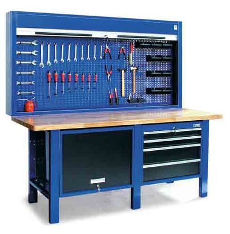 Banco da lavoro Werkmeister Tecnolam Garage Systems, Rolling Tool Box, Tool Storage Cabinets, Mobile Workbench, Auto Shop, Hardware Storage, Shop Stool, Fabrication Tools, Diy Workbench