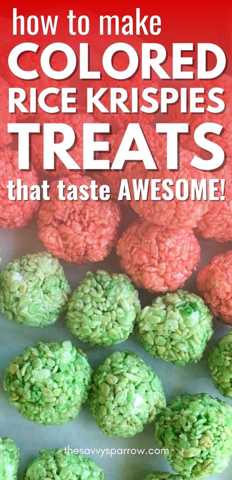 Colored Rice Krispie Treats, Red Rice Krispie Treats, Jello Rice Krispie Treats, Best Rice Krispy Treats, Green Rice Crispy Treats, Diy Rice Krispies, Crabby Snacks, Green Rice Krispie Treats, Rice Crispies Recipe