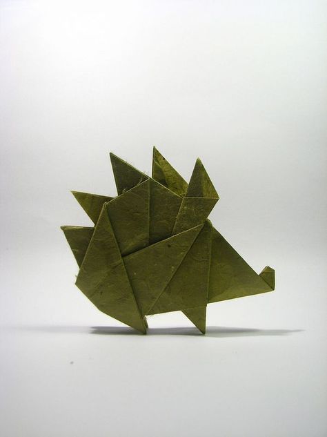 Origami Hedgehog | Flickr - Photo Sharing! Origami Hedgehog, Cards Origami, Dragon Origami, Origami Animal, Origami Yoda, Origami Cards, Origami Star Box, Origami Dragon, Origami For Beginners