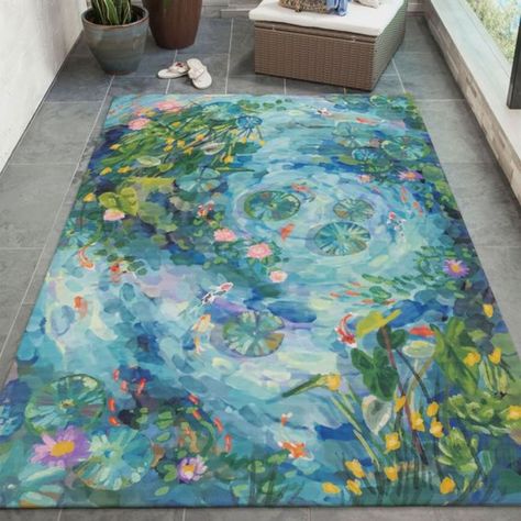 Pond Koi, Arte Peculiar, Rectangle Rug, Cute Bedroom Decor, Dream Room Inspiration, Dream House Interior, Koi Pond, Cute Room Decor, Room Inspiration Bedroom