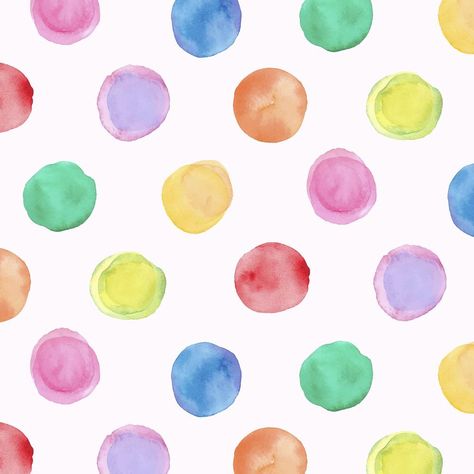 Polka dot seamless pattern, watercolor design | free image by rawpixel.com / Boom Watercolor Polka Dots, Polka Dot Logo, Polka Dot Pattern Design, Polka Dot Wallpaper, Background Pattern Design, Aesthetic Watercolor, Watercolor Dots, Polka Dot Birthday, Color Dots