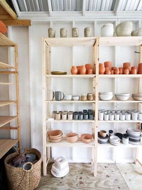 DIY ceramics studio #colorpalette #colorschemes #colorinspiration #colorpaletteinspiration Ceramic Photoshoot, Pottery Photoshoot, Ceramic Business, Redoing Furniture, Art Branding, Period Living, Habitat For Humanity Restore, Pottery Inspo, Ceramics Studio