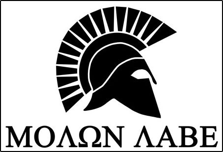 Molon Labe: Come and Get Them --We have adopted this defiant utterance as a battle cry in our war against oppression because it says so clearly and simply towards those who would take our arms. It signifies our determination to not strike the first blow, but also to not stand mute and allow our loved ones, and all that we believe in and stand for, to be trampled by men who would deprive us of our God-given or "natural" if you will, rights to suit their own ends. Spartan Tattoo, Spartan Helmet, Come And Take It, Car Window Stickers, Maori Tattoo, Patriotic Shirts, Infiniti Logo, Window Stickers, Color Show